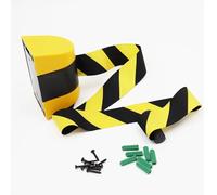 Retractable Belt Barrier, 2m/300cm/5m/10m Safety Wall Strap, Yellow/Black Warning Tape, Queue Divider Post, Crowd Control, Indoor/Outdoor Use, Sturdy Line Separator