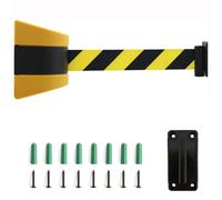 Retractable Belt Barrier for Crowd Control - 9.8FT Wall-Mounted Safety Cordon Tape with Accessories for Queuing and Event Management
