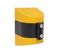 Retractable Belt Barrier Post with Magnetic Wall Mount, Yellow Safety Crowd Control, Telescopic Isolation Strips, Perfect for Event Management and Safety Control