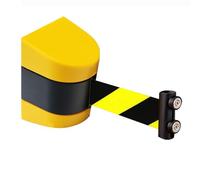 Retractable Belt Barrier Stanchion - Queue Divider for Crowd Control, Magnetic Attraction, Includes Mounting Accessories, Safety Tape Cordon, Optional Lengths 2/3/5/10M