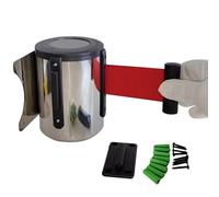 Retractable Belt Barrier Wall Mount Caution Belt 7M/23FT Wall Mount Caution Belt Crowd Control Barriers for Grocery Retail Store Stadium School