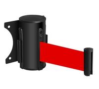 Retractable Belt Barrier Wall Mount Safety Solution, Fixed Magnetic Design for Crowd Control (5m Length, Durable Black) - Ideal for Secure Areas and Event Management