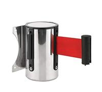 Retractable Belt Barrier - Wall-Mounted Magnetic Stainless Steel 5M Safety Barrier for Event Queue Management, Crowd Control & Cash Register - Durable Warning Tape System