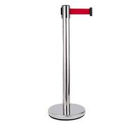 Retractable Belt Stanchion Set For Queuing Lines 36-Inch Height Safety For Crowd Control Queuing Lines Easy Connect Assembly