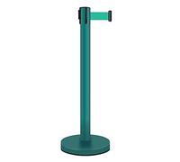 Retractable Belt Stanchion Set For Queuing Lines 36-Inch Height Safety For Crowd Control Queuing Lines Easy Connect Assembly,Gold-2m,Green-2m