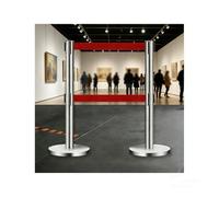 Retractable Belt Stanchions for Crowd Control, Easy Connect Assembly for Theaters, Parties, Exhibitions, 2-Pack (6.5ft Each)