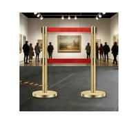 Retractable Belt Stanchions for Crowd Control, Easy Connect Assembly for Theaters, Parties, Exhibitions, 2-Pack (6.5ft Each)