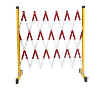 Retractable Ber Fence - 1.2 x 4m Expandable Metal Fencing, Portable Red-White Crowd Control Solut for Events, Schools & Outdoor Activities