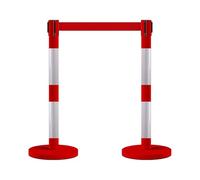 Retractable Ber Post Queue ment System Crowd Control Stanch with Red Tape Connects in 4 Directs Ideal for Hotels & Airports (/9.8FT)