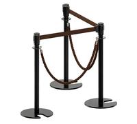 Retractable Ber Set with 3 Posts and 2 Bed Ropes - Ideal for Birthdays Year-End Dances Corporate Events Weddings - Crowd Control Solut