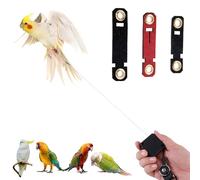 Retractable Bird Leash, 6.56ft Bird Harness with 3 Sizes of Foot Rings Parakeet Flying Ankle Harness Parrot Leg Leash Outdoor Flying Training Supplies Kit for Cockatiels Budgies (Black)
