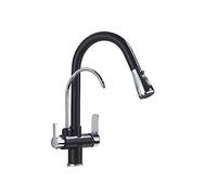 Retractable Black Kitchen Faucet with Water Filter - Easy Install Hot & Cold Mixer Perfect for Purified Drinking Water Modern Design for Home & Kitchen