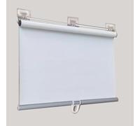 Retractable Blackout Roller Blinds for WindowsNo Drill Privacy Shades with Suction Cups Automatic Roller Curtains for Home & Office Rice White 50x150cm