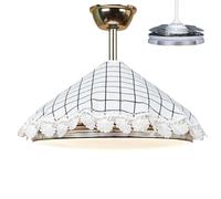 Retractable Blade Ceiling Fan Dust Covers, Fandelier Ceiling Fan Protection Guards, White Plaid, Suitable 42 Inch