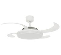 Retractable blade ceiling fan LED lamp and remote Fanaway EVO White 122 cm 48" [EEK: E]