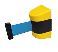 Retractable Blue Queue Barrier, Wall-Mounted Crowd Control Tape, ABS Housing Line Divider, Ideal for Museums, Factories, Cinemas - Effective Queue Management Solution