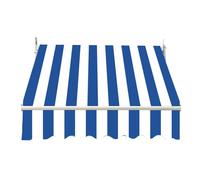 Retractable Blue & White Stripe Patio Awning Fabric 250x350 cm Replacement Canopy for Terrace Balcony Garden - UV Resistant Weatherproof Easy Install