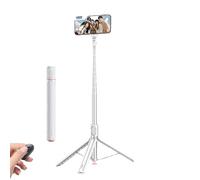 Retractable Bluetooth Selfie Stick Tripod, Automatic Pop-up Tripod, Magnetic Bluetooth Remote Control, 180-degree Rotating Mobile Phone Holder, Portable Aluminum Alloy Tripod (White)