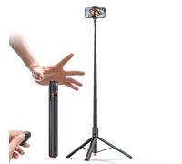 Retractable Bluetooth Selfie Stick Tripod, Automatic Pop-up Tripod, Magnetic Bluetooth Remote Control, 180-degree Rotating Mobile Phone Holder, Portable Aluminum Alloy Tripod (Black)