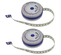Retractable BMI Body Mass Index Tape Measure for Waist, Hip, Chest & Arm Measurement - 150 cm Plastic Diet Tracking Tool with Push-Button(3PCS Blue)