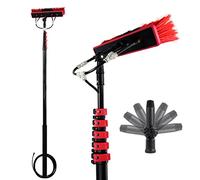 Retractable Brush Cleaning Portable Water Fed Pole Kit Outdoor Window Cleaner Window Glass Solar Panel Cleaning System - Angle Adjustable,6m/20ft