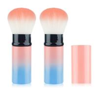 Retractable Brush Powder Brush Foundation Makeup Brush Retractable Brush Powder Brush for Applying Foundation Powders and Mineral Cosmetics Blue Pink (Blue Pink2)