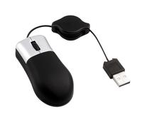 Retractable Cable Wired Usb Optical Mouse Mini Travel Mouse Small Mini Sleek Portable Adjustable for Apple Mac Hp Dell Lenovo Thinkpad Sony Asus Acer Tablet Pc Laptop (Black and Silver)
