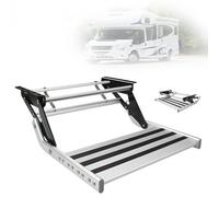 Retractable Camper Steps with Non-Slip Footboards and LED Illumination, 200kg Load Capacity for RVs and Campers