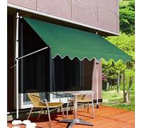 Retractable Canopy for Balcony & Patio UV-Resint Waterproof No Drilling Required Manual Crank Aluminu Outdoor Sun e Solut