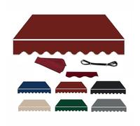 Retractable Canopy Replacement Fabric 280g Polyester Outdoor Cover for Patio Bridge (Red 5.0x1.50m/16.4x5ft) - UV Protection Weather Resistant Easy Installation