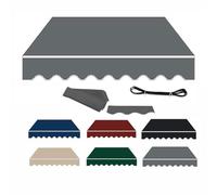 Retractable Canopy Replacement Fabric (No Frame) 280g Polyester Outdoor Cover for Patio Decks - Gray 7.0x1.50m (23x5ft) - UV Resistant Weatherproof Easy Installation