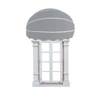 Retractable Canvas Dome Awning Manual Foldable Canopy Outdoor Sunshade Waterproof Cover Home Advertising Grey 60cm Size Patio Shelter Solution