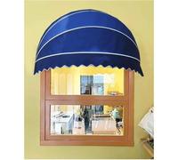 Retractable Canvas Dome Awning - UV Resistant Blue Outdoor/Commercial Canopy with Durable Aluminum Frame (Size: 140cm) for Windows and Patios