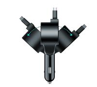 Retractable Car Charger - Ultra Compact, 6 Port USB C Fast Power Adapter, Type C Built In Cables, High Speed Multi Device Hub | RV Vehicle Travel Charging Solution Electronics Accessory