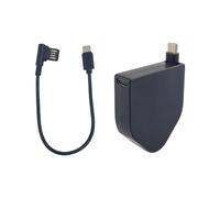Retractable Car Charging Cord for Tidier Vehicle Cable, USB 1M | Black Cable-Reel Housing, Automatic Take-Up, Reduced Loose-Cable Tangles Around the Vehicle Charging Area