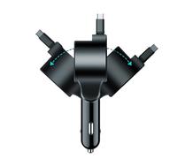 Retractable Car Phone Charger - Telescopic Car Charger with 3 Ports, Portable Phone Charging Adapter - for Daily Travel Work Camping Outdoor
