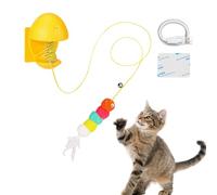 Retractable Cat Toy - Bite-Resistant Animal Companion for Indoor Fun, Engaging Pet Toy with Sturdy Build, for Bedroom Study Cabinet, Door Wall, Suitable on Small to Large Cats, 3.15x2.36in