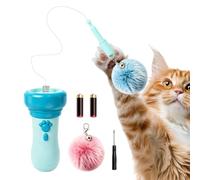 Retractable Cat Toy with Fuzzy Ball - Retractable Automatic Teaser Wand, | Button-Activated Launch | Kitten Enrichment Toys for Kitten Enrichment Playing Exploration Home