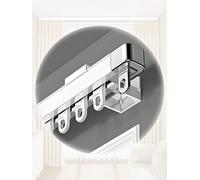 Retractable Ceiling Curtain RodAdjustable Double Pole Set 85 to 270 cmHeavyDuty Telescopic Camper Curtain Rod (WhiteB 130~240cm/4.3~7.9ft)