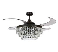 Retractable blade ceiling fan with light and remote Fanaway Veil Black 122cm 48" [EEK: F]