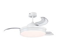 Retractable ceiling fan Tori with LED and remote
