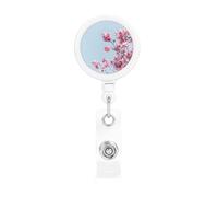Retractable Cherry Blossoms Badge Holderï¼Œ Name Decoration Badge Clip, Id Card Clip, Suit for Student Office Staff to Use.