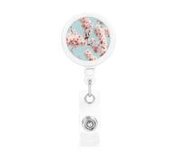 Retractable Cherry Blossoms Badge Holderï¼Œ Name Decoration Badge Clip, Id Card Clip, Suit for Student Office Staff to Use.