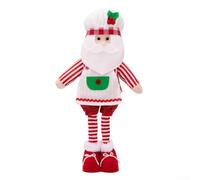 Retractable Christmas Chef Hat Plush Doll Ornament, Cute for elf Hanging