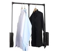 Retractable Closet Rod, Heavy Duty Aluminium Alloy Wardrobe Hanger with Plastic Housing, Pull Down Design