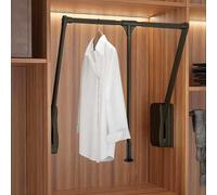 Retractable Closet Rod - Heavy Duty Pull Down Hanging Rod with 33 lbs Load Capacity, Ideal for Efficient Storage and Organization