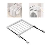 Retractable Clothes Drying Rack Hidden Pull Out Pants Drawer Adjustable Width & Depth Aluminum Alloy Detachable Hanging Rod Space Saving Design (W: 66 71cm D: 44cm)