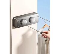 Retractable Clothesline Collection Laundry Extendable Wall Clothesline Clothes Hanger Retractable Clothe Horse Drying Rack Black douoble layer