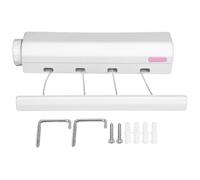 Retractable Clothesline Indoor Outdoor 4 Line Retractable Clothes Dryer Laundry Washing Line 3.2m Longest Clothes Airer Wall Mounted for Bathroom Hotel