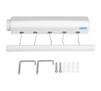 Retractable Clothesline Indoor Outdoor 5 Line Retractable Clothes Dryer Laundry Washing Line 3.7m 12.3ft Longest Clothes Airer Wall Mounted for Bathroom Hotel